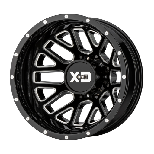 XD Series Wheels XD843 GRENADE DUALLY GLOSS BLACK MILLED - REAR