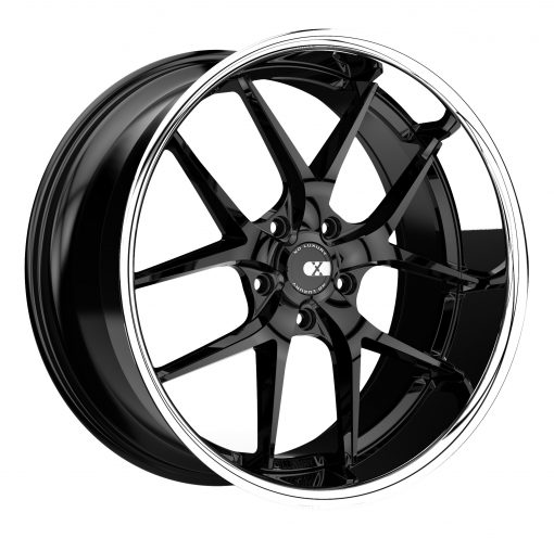 XO Luxury Wheels NEW YORK GLOSS BLACK W/ STAINLESS STEEL LIP
