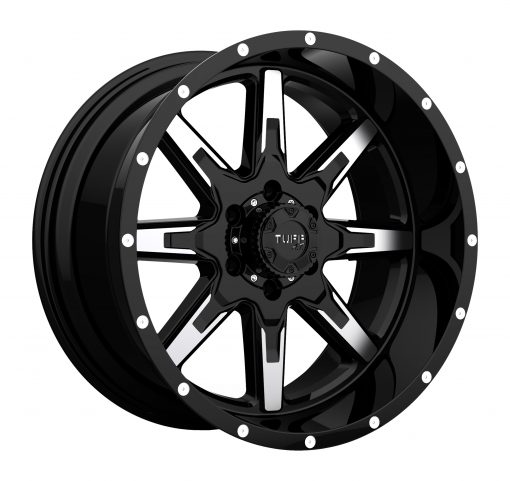 TUFF Wheels T15 GLOSS BLACK W/MACHINED FACE