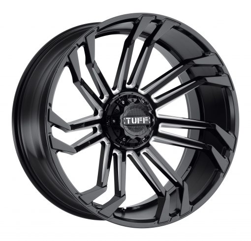 TUFF Wheels T21 GLOSS BLACK W/MILLED SPOKES