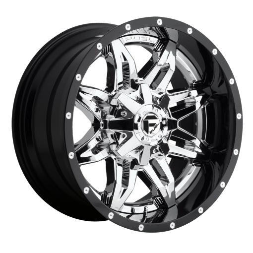 Fuel Wheels D266 LETHAL CHROME PLATED GLOSS BLACK LIP