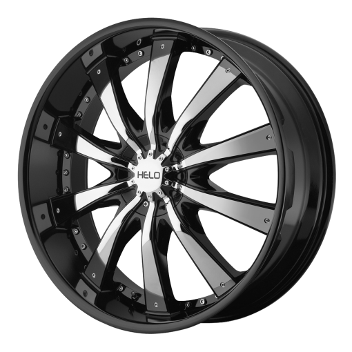 HELO Wheels HE875 GLOSS BLACK WITH REMOVABLE CHROME ACCENTS