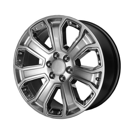 OE Creations Wheels PR113 HYPER SILVER DARK WITH CHROME ACCENTS