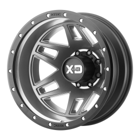 XD Series Wheels XD130 MACHETE DUALLY MATTE GRAY BLACK RING
