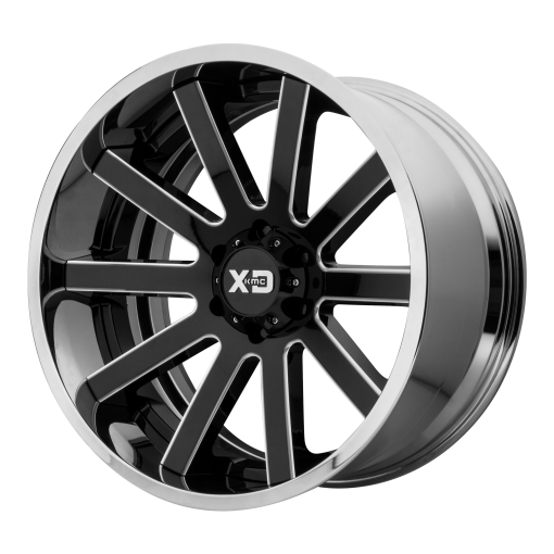 XD Series Wheels XD200 HEIST GLOSS BLACK MILLED CENTER CHROME LIP