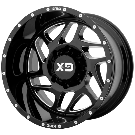 XD Series Wheels XD836 FURY GLOSS BLACK MILLED