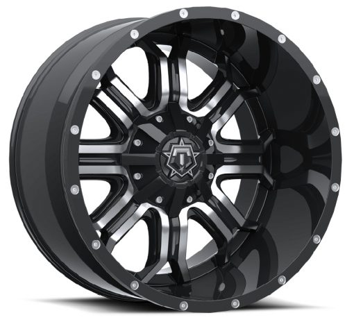 TIS Wheels 535MB GLOSS BLACK WITH MACHINED FACE AND CHROME T-STAR CAP