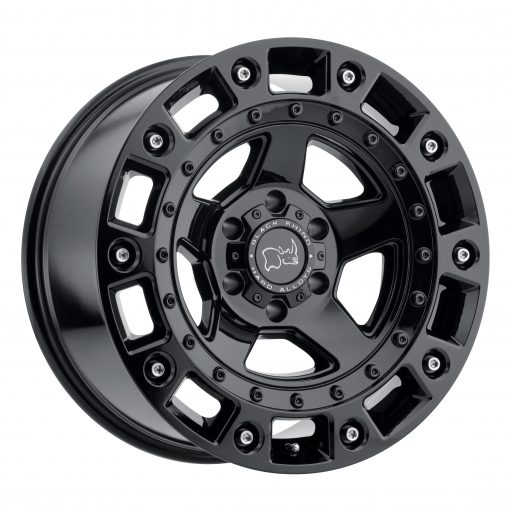 Black Rhino Wheels CINCO GLOSS BLACK W/STAINLESS BOLT