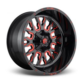 Fuel Wheels D612 STROKE GLOSS BLACK RED TINTED CLEAR