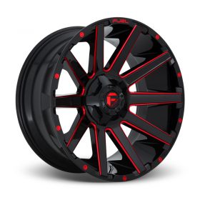 Fuel Wheels D643 CONTRA GLOSS BLACK RED TINTED CLEAR