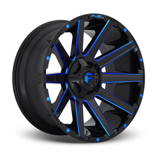 Fuel Wheels D644 CONTRA GLOSS BLACK BLUE TINTED CLEAR