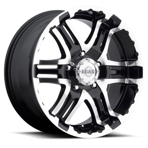 Gear Off Road Wheels 713MB DOUBLE PUMP MIRROR MACHINED FACE WITH GLOSS BLACK ACCENTS