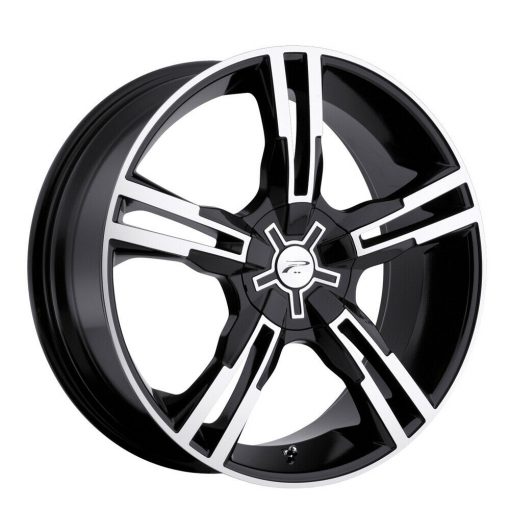 Platinum Wheels 292B SABER FWD GLOSS BLACK WITH DIAMOND CUT AND CLEAR COAT