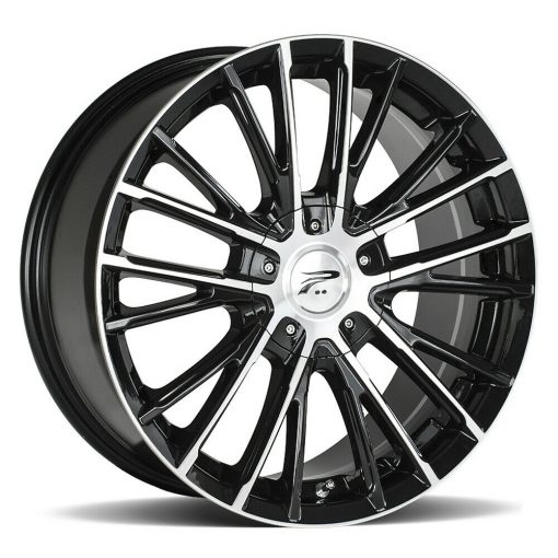 Platinum Wheels 437U GENESIS GLOSS BLACK WITH DIAMOND CUT FACE AND CLEAR-COAT