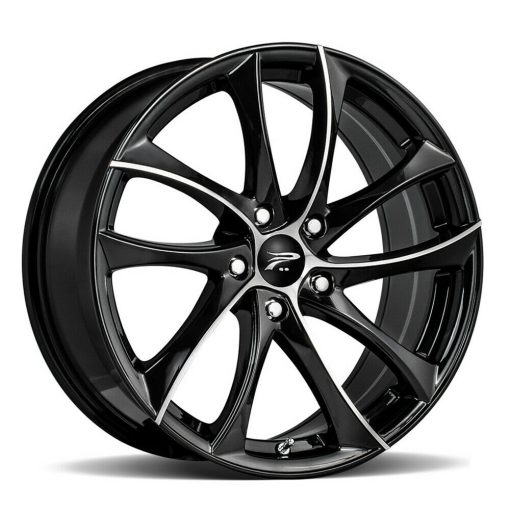 Platinum Wheels 438U GYRO GLOSS BLACK WITH DIAMOND CUT FACE AND CLEAR-COAT
