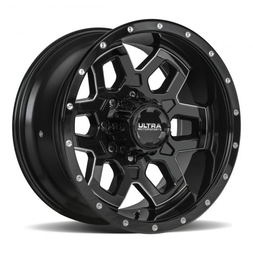 Ultra Wheels 217BM WARLOCK GLOSS BLACK WITH CNC MILLED ACCENTS AND CLEAR-COAT