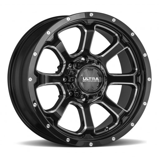 Ultra Wheels 219BM NEMESIS GLOSS BLACK WITH CNC MILLED ACCENTS AND CLEAR-COAT