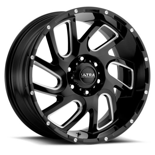 Ultra Wheels 221BM CARNAGE GLOSS BLACK WITH CNC MILLED ACCENTS AND CLEAR-COAT