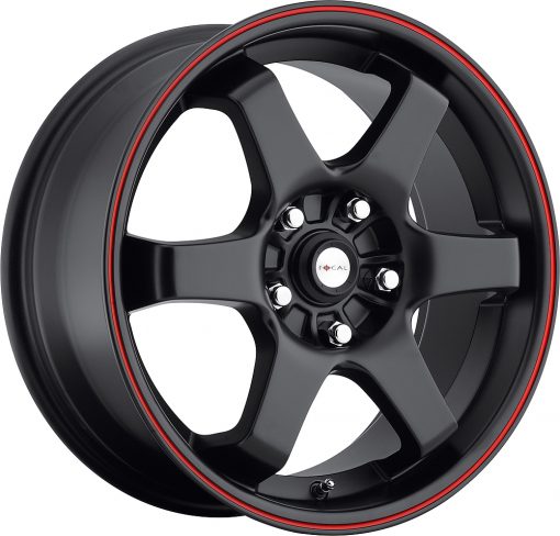Focal Wheels 421R X MATTE BLACK W/RED LIP STRIPE