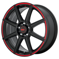Motegi MR142 CS8 SATIN BLACK WITH RED STRIPE