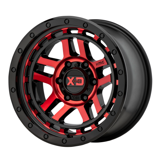 XD Series Wheels XD140 RECON GLOSS BLACK MACHINED WITH RED TINT