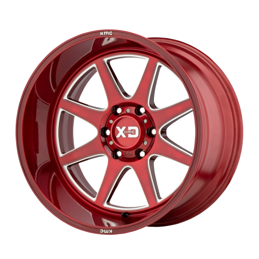 XD Series Wheels XD844 PIKE BRUSHED RED WITH MILLED ACCENT