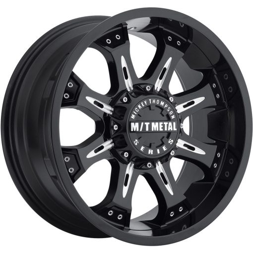 Mickey Thompson Wheels 164B MM-164B PIANO BLACK WITH MILLED ACCENTS AND GLOSS CLEAR-COAT
