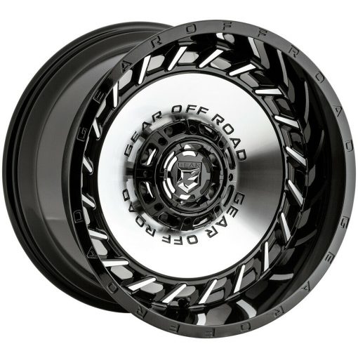 Gear Off Road Wheels 756MB GLOSS BLACK W/MACHINED FACE
