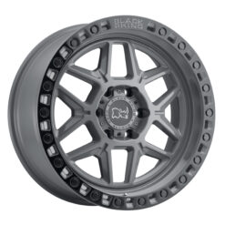 Black Rhino Hard Alloys KELSO BATTLESHIP GRAY W/BLK LIP EDGE AND BLK BOLTS