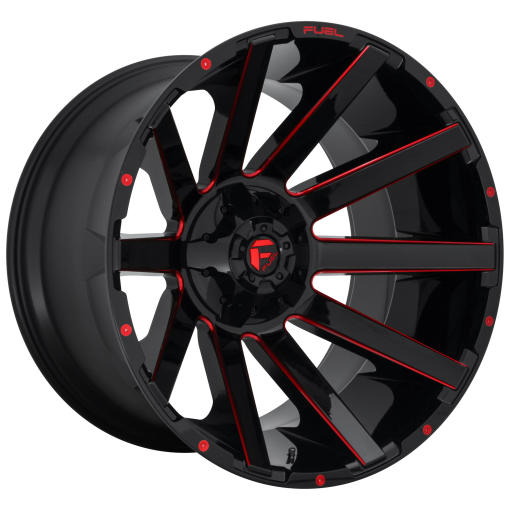 Fuel Wheels D643 CONTRA GLOSS BLACK RED TINTED CLEAR