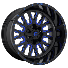 Fuel Wheels D645 STROKE GLOSS BLACK BLUE TINTED CLEAR