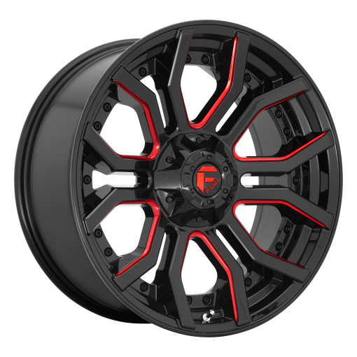 Fuel Wheels D712 RAGE GLOSS BLACK RED TINTED CLEAR