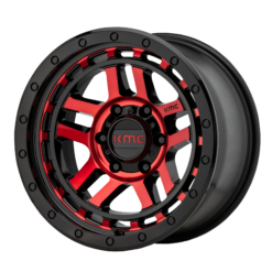 KMC KM540 RECON GLOSS BLACK MACHINED WITH RED TINT