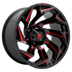 Fuel D755 REACTION GLOSS BLACK MILLED WITH RED TINT