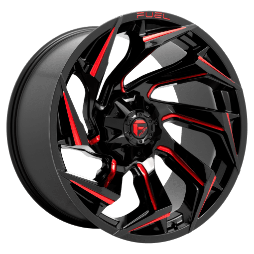 Fuel Wheels D755 REACTION GLOSS BLACK MILLED WITH RED TINT