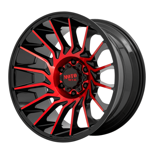 Moto Metal Wheels MO807 GLOSS BLACK MACHINED WITH RED TINT