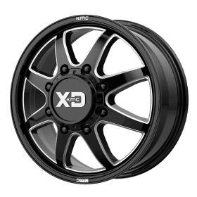 XD Series Wheels XD845 PIKE DUALLY GLOSS BLACK MILLED - FRONT