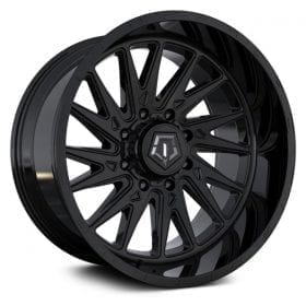 TIS Wheels 547B GLOSS BLACK WITH MILLED & PAINTED LIP LOGO