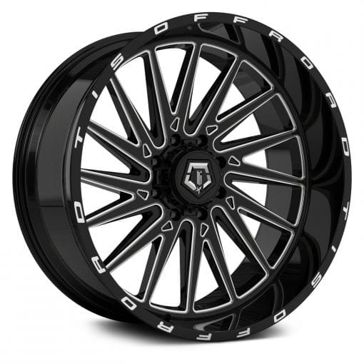 TIS Wheels 547BM GLOSS BLACK WITH MILLED ACCENTS AND LIP LOGO