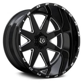 TIS Wheels 551BM GLOSS BLACK MILLED ACCENTS AND LIP LOGO