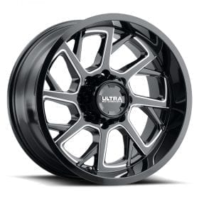 Ultra Wheels 120BM PATRIOT GLOSS BLACK WITH MILLED ACCENTS AND CLEAR-COAT