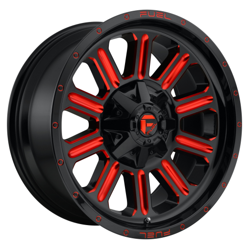 Fuel Wheels D621 HARDLINE GLOSS BLACK RED TINTED CLEAR
