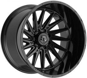 TIS Wheels 547B GLOSS BLACK WITH MILLED & PAINTED LIP LOGO