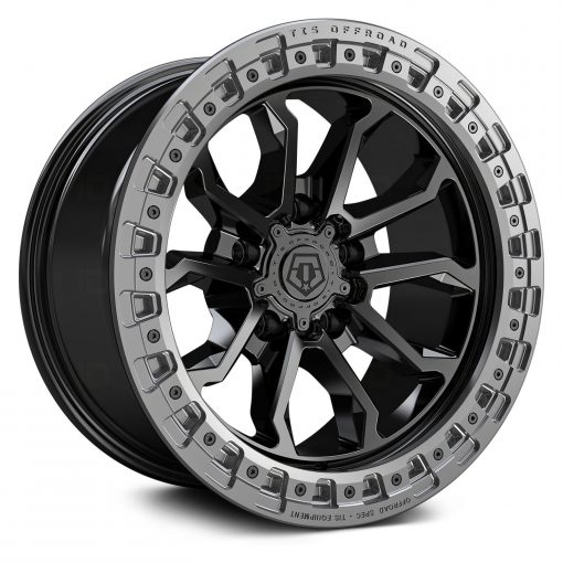 TIS Wheels 556BA SATIN BLACK WITH CAST ANTHRACITE BEAD RING