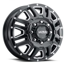 Ultra Wheels 003FBM HUNTER DUALLY GLOSS BLACK WITH CNC MILLED ACCENTS AND CLEAR-COAT