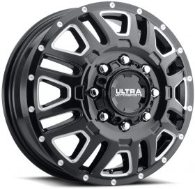 Ultra Wheels 003RBM HUNTER DUALLY GLOSS BLACK WITH CNC MILLED ACCENTS AND CLEAR-COAT