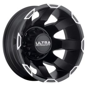 Ultra Wheels 025SB PHANTOM DUALLY REAR SATIN BLACK WITH DIAMOND CUT LIP ACCENTS & SATIN CLEAR COAT