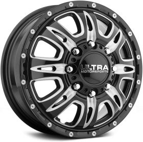Ultra Wheels 049BM PREDATOR DUALLY GLOSS BLACK WITH CNC MILLED ACCENTS AND CLEAR-COAT