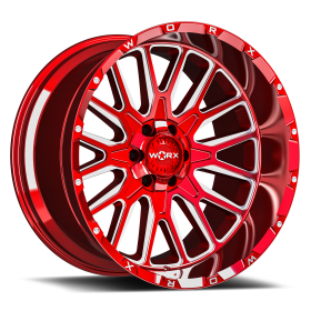 Worx Wheels 818MBR GLOSS BLACK MACHINED FACE RED TINT