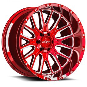 Worx Wheels 818RM GLOSS CANDY RED W/MILLED ACCENTS